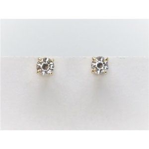 Youth Size 14k Yellow Gold Diamond Stud Earrings 0.40 CT
